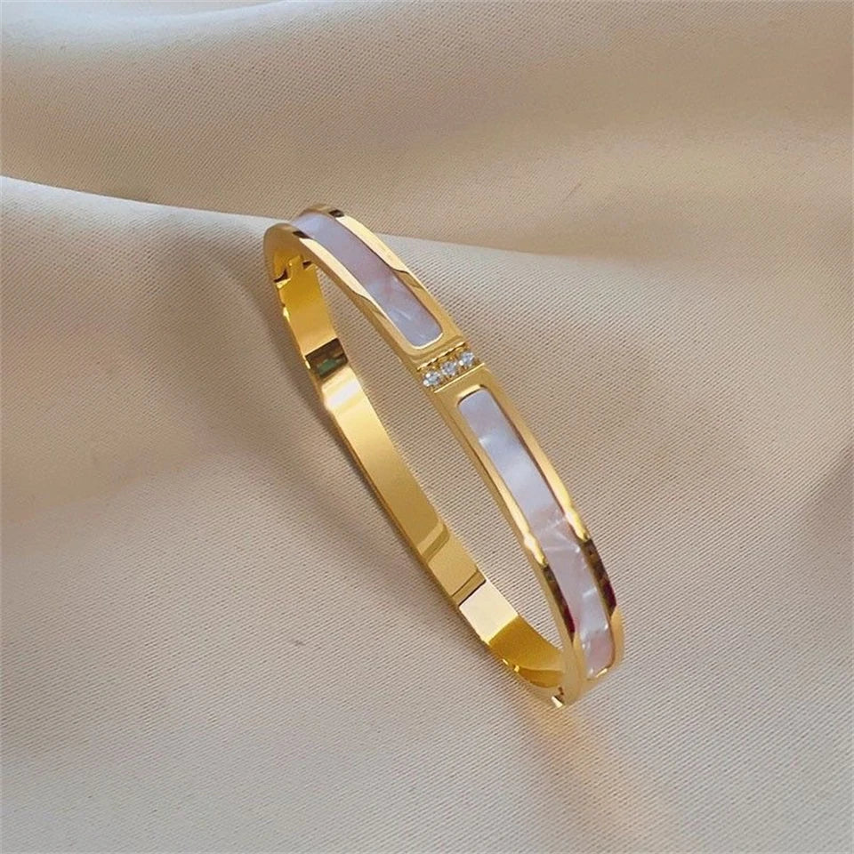 Sparkling Zirconia Stainless Steel Bracelets