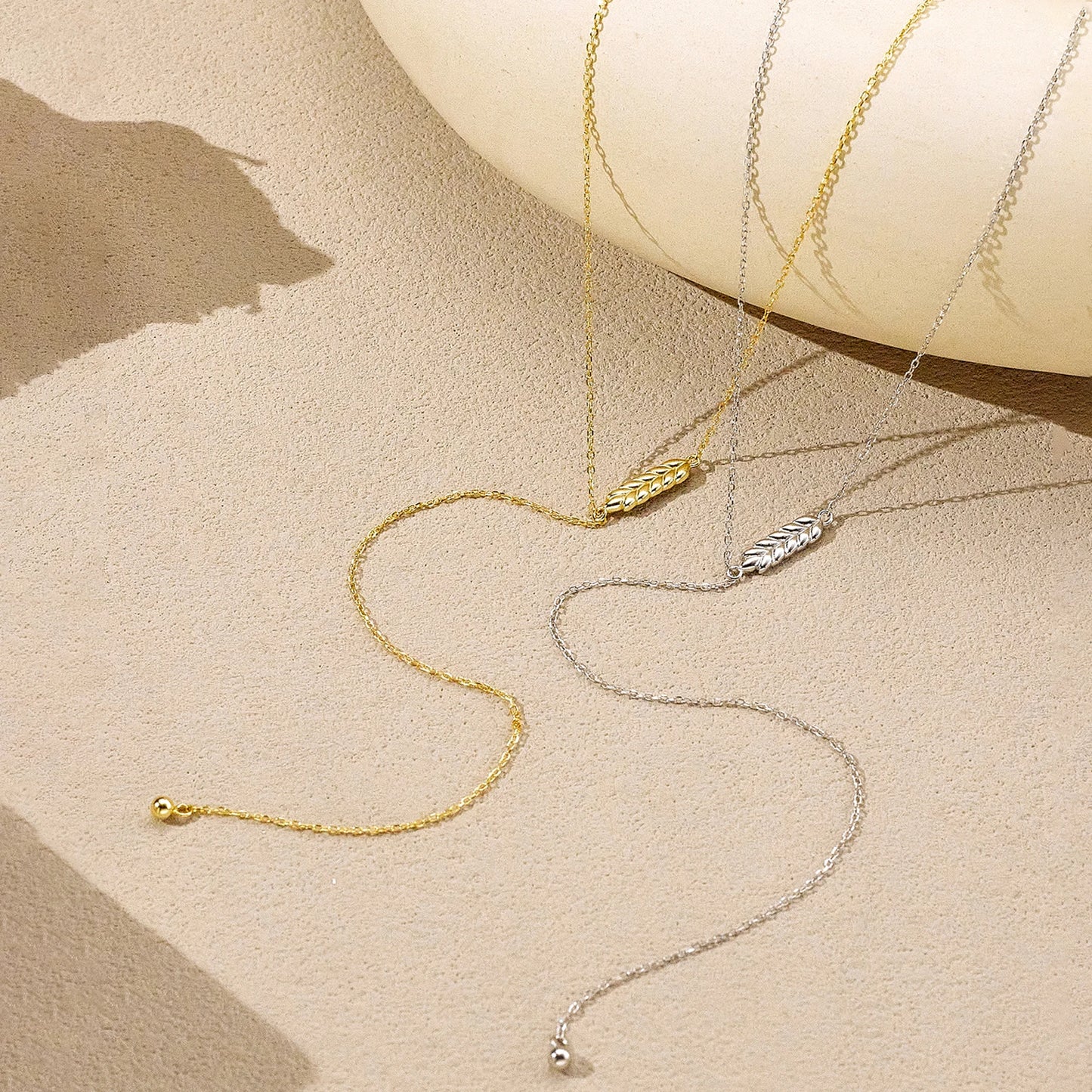Sterling Silver Wheat Leaf Pendant