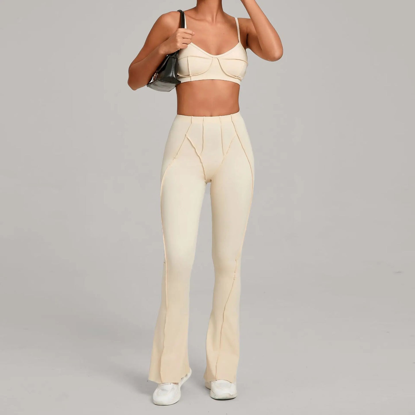 Sports Bra Flared Leggings Yoga Set