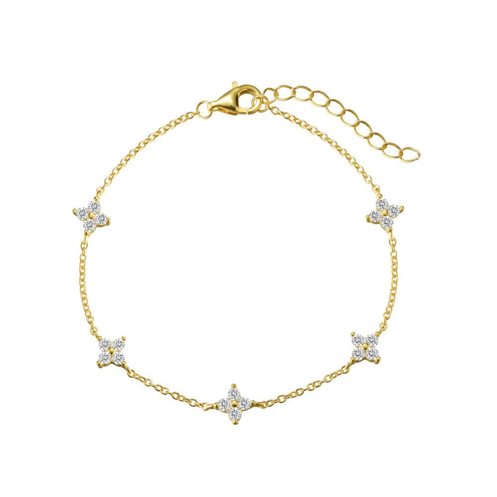 18K Gold Plated Stainless Steel Four Leaf Knecklace