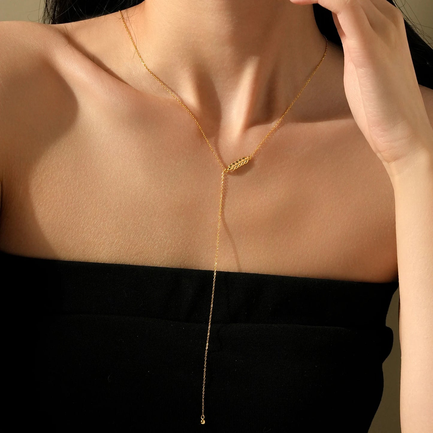 Sterling Silver Wheat Leaf Pendant
