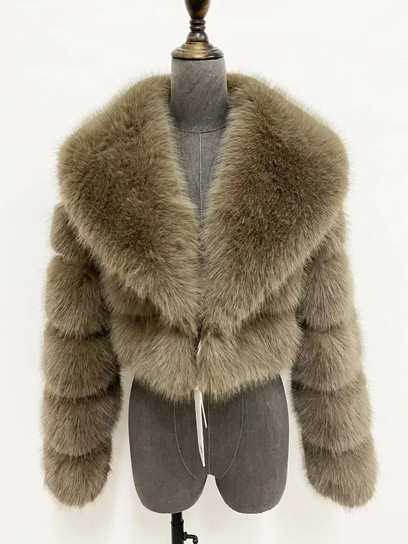 Cropped Faux Fur Coat