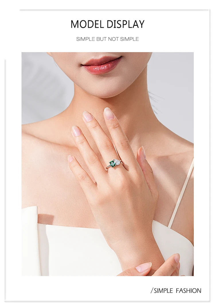 Sterling Silver Green Zirconia Ring