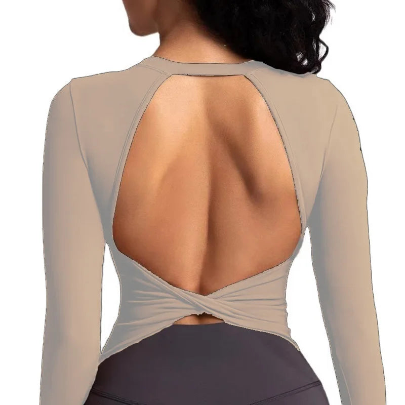 Breathable Backless Sports Crop