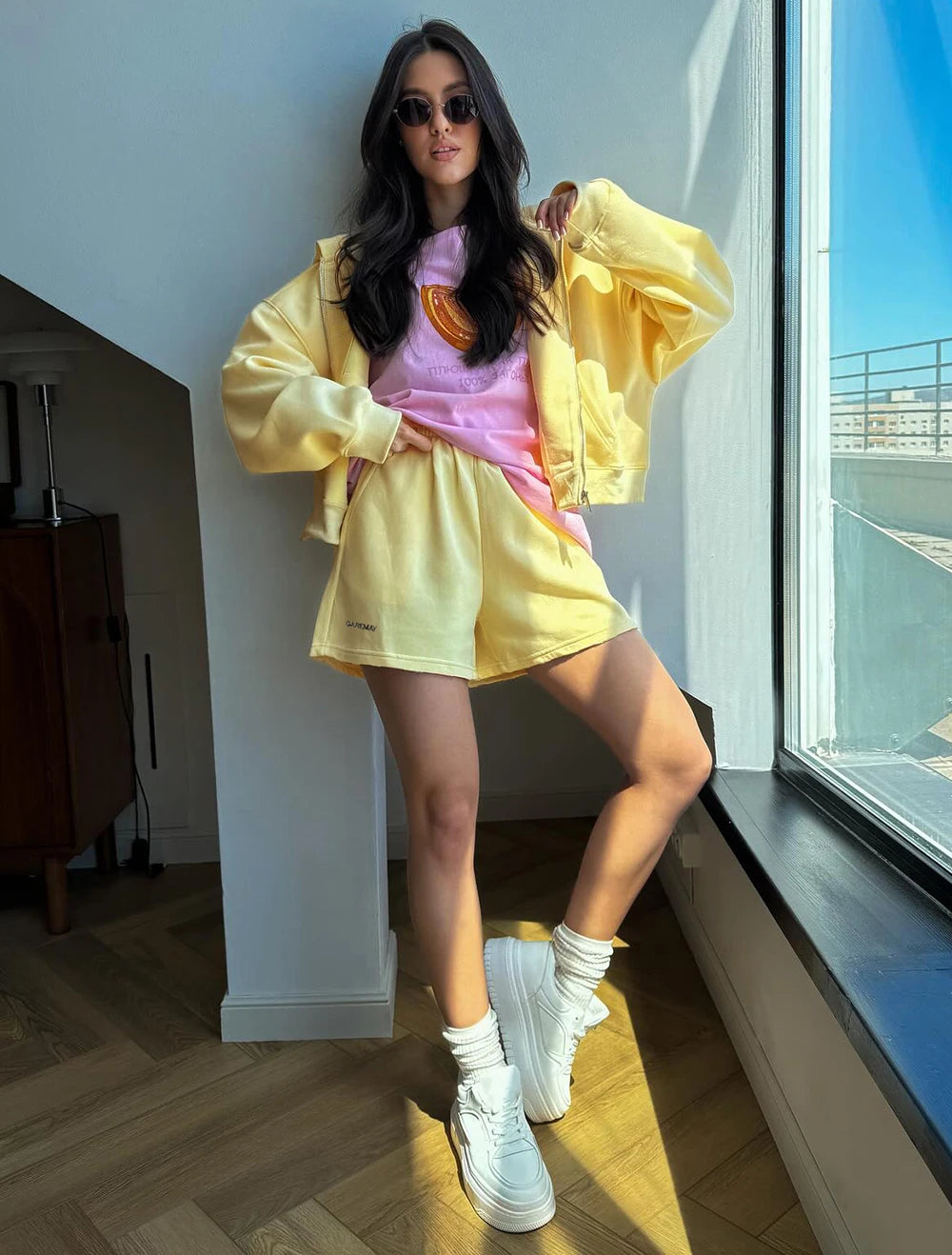 Cotton Hoodie & Shorts Set