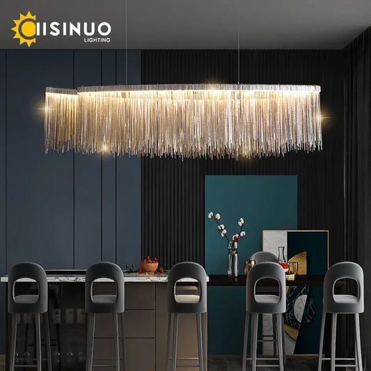 Art Retro Long Tassel Hanging Chain Chandelier