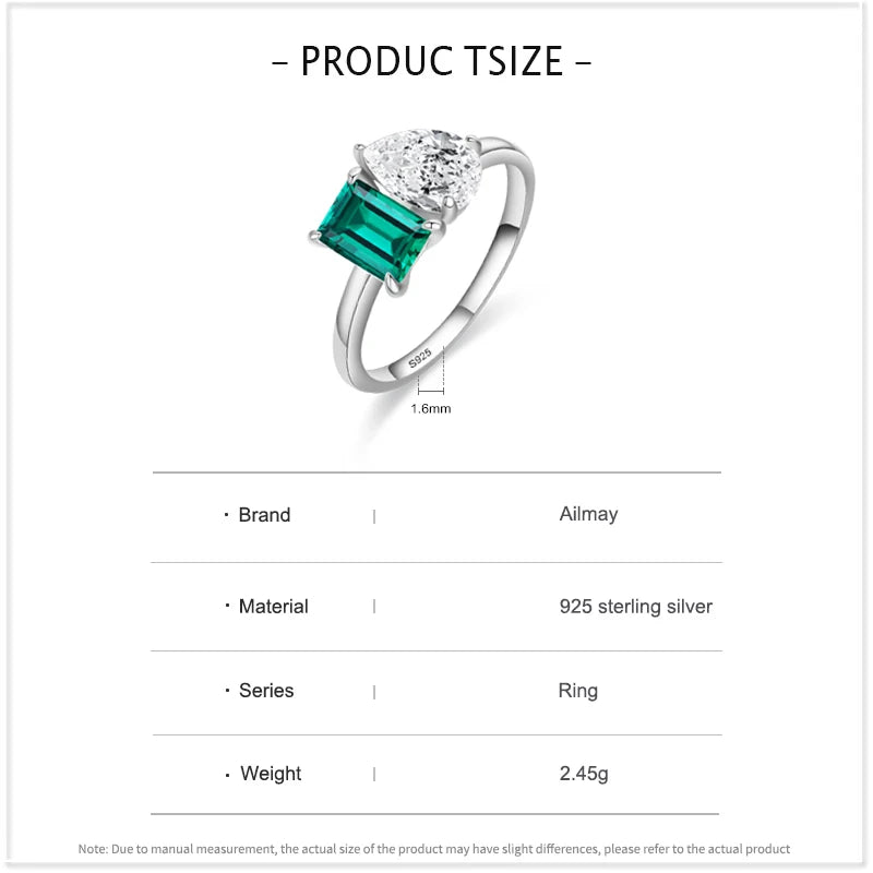 Sterling Silver Green Zirconia Ring