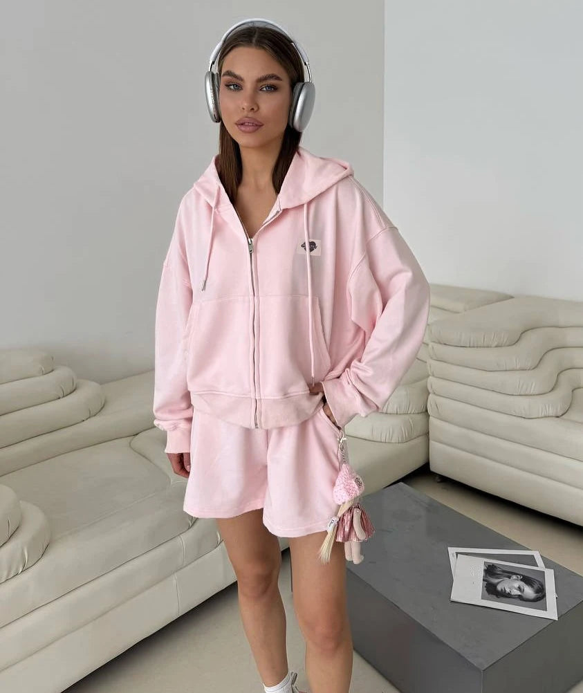 Cotton Hoodie & Shorts Set