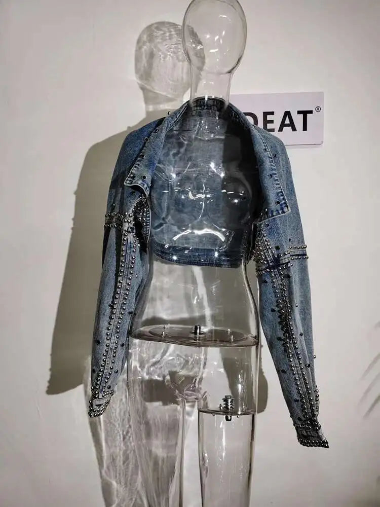 Patchwork Rivet Denim Jacket