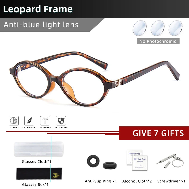 Retro Anti Blue Ray Photochromic Myopia Glasses