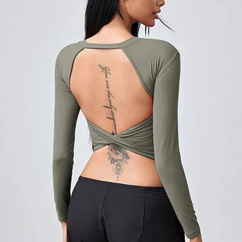 Breathable Backless Sports Crop