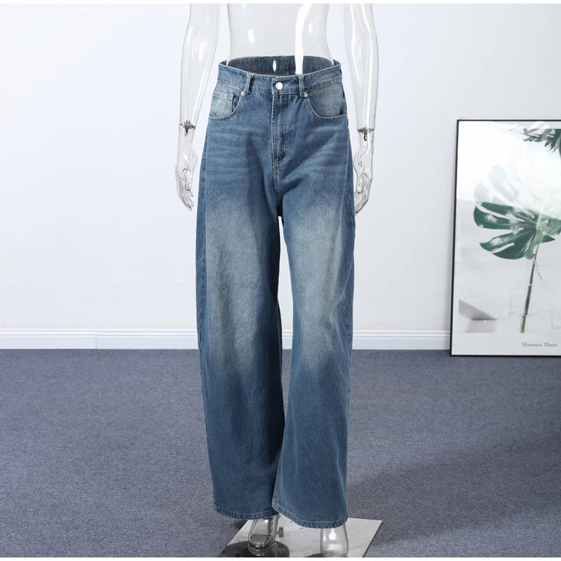 Leather Patchwork Denim Trousers