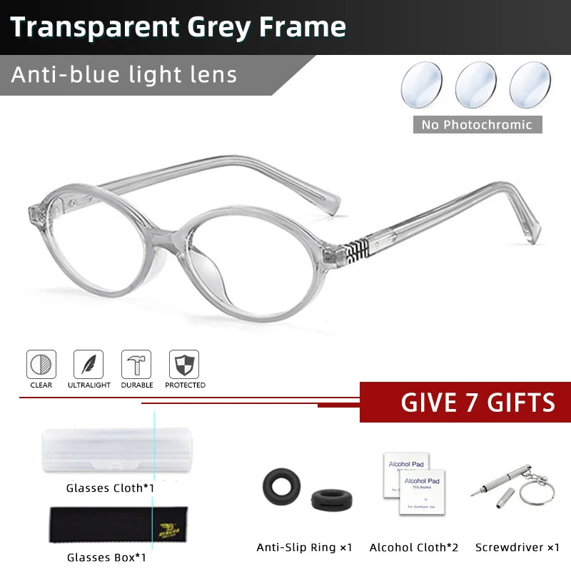Retro Anti Blue Ray Photochromic Myopia Glasses
