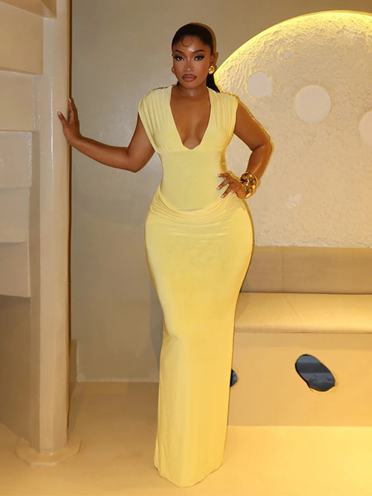 Ruched Bodycon Maxi Dress