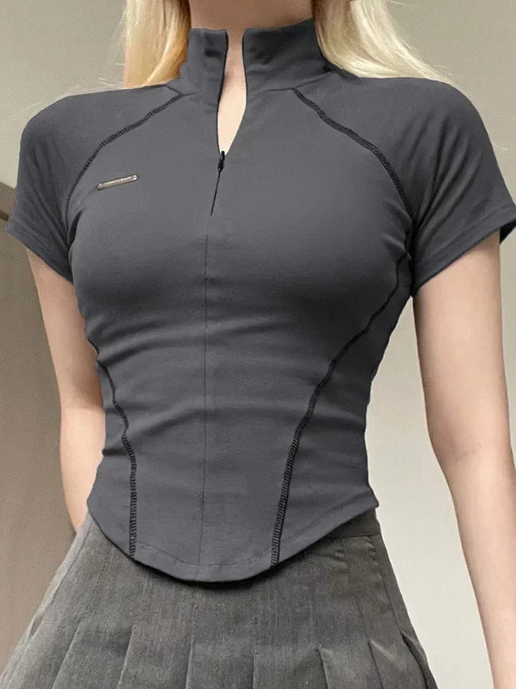 Grey Moto Tee